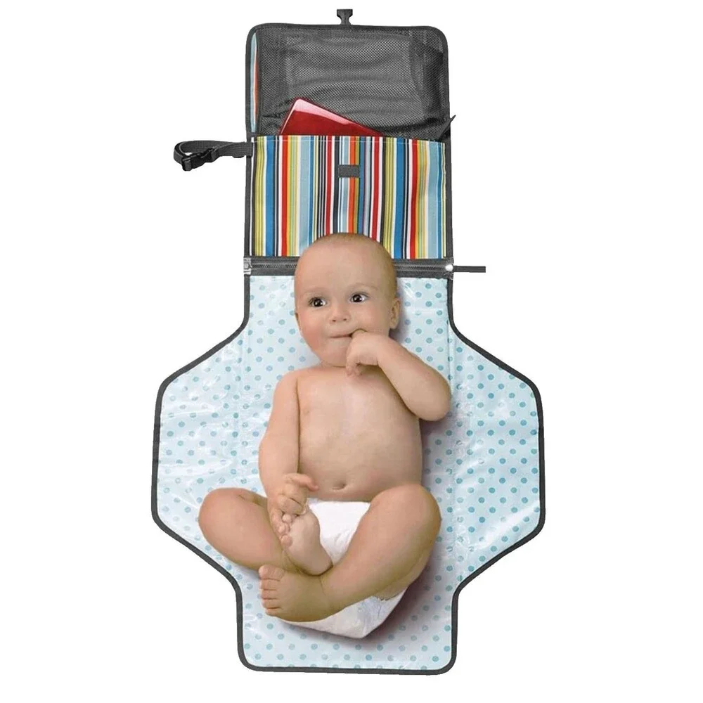 Skip Hop Changing Station Baby Portable Diaper Changing Pad Organizer Striped